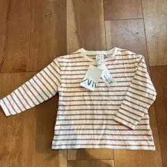 ZARA 白オレンジストライプ長袖Tシャツ