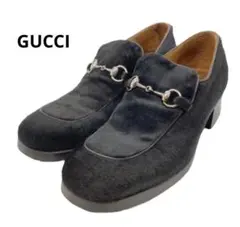 GUCCI グッチ ハラコビットヒールローファー