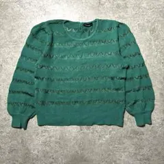 00's vintage　ニット　グリーン　アーカイブ グランジ y2k パンク