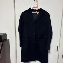 お値下げしました。ユニクロダークネイビー チェスターコート ウール混紡　XL