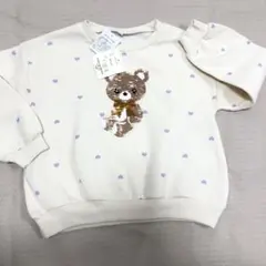 120cm リバーシブルスパンコール女の子裏起毛トレーナー　新品