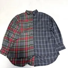 as know as de base チェックmix シャツ シャツワンピース