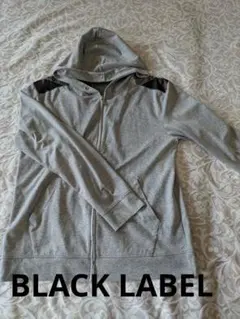 ブラックレーベル　BLACK LABEL 長袖ジップアップパーカー　薄手　グレーのサムネイル