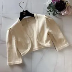 NO.5-205 ハロッズ　ショートボレロ　カーディガン　白