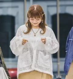 ニコアンド［Make Stuff'26］ニーロク2セットカーディガン　Lのサムネイル