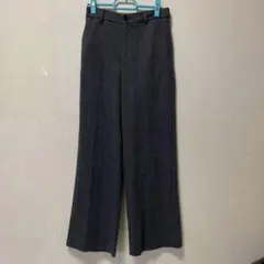 GU チェックジャガードスラックス　グレー系　L