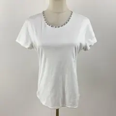 美品 DoCLASSE ドゥクラッセ ビジュー付き Tシャツ 半袖 大きいサイズ