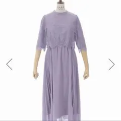 axes femme レース×プリーツドレス ラベンダー