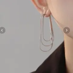 ピアス アレルギー対応フリンジピアス 3連フープ シルバー