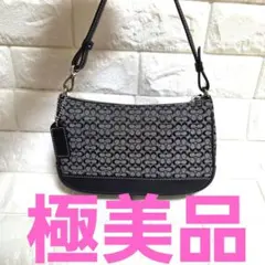 美品✨COACH アクセサリーポーチ ミニシグネチャー キャンバス ブラックのサムネイル