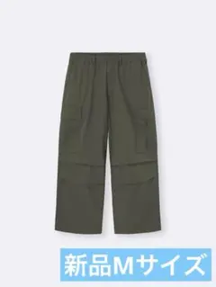 【新品】gu スーパーワイドカーゴパンツ　オリーブMサイズ