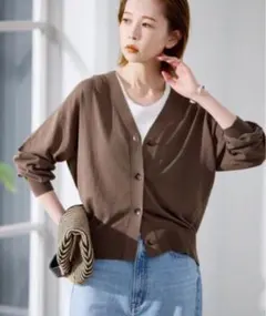 JOURNAL STANDARD／アイスコットン クロップド Vカーディガン