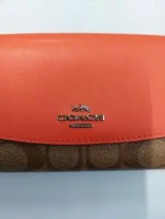 COACH 長財布 オレンジ/ブラウン