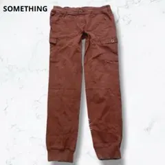 サムシング カーゴパンツ イージーパンツ ジョガーブラウン系 S 動きやすい