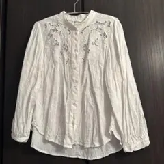 H&M⭐︎ホワイト リネンブレンド シャツのサムネイル
