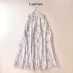 Lupilien ナチュラン取り扱い　バンドカラー　ギャザー　ワンピース