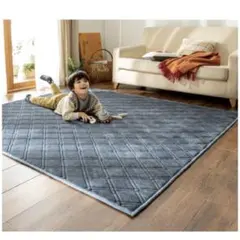 【新品】くらしと生協　洗えるふっくらウレタンフランネルラグ