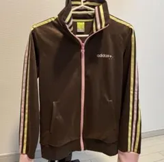 美品 adidas ブラウン ジップアップジャケット トラックジャケット