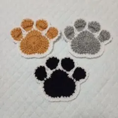 肉球モチーフ3枚(白)