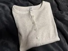 【UNIQLO】リブヘンリーネックT 30 NATURAL