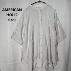 【AMERICAN HOLIC】アメリカンホリック バンドカラー ブラウス L