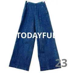 トゥデイフルtodayfulインディゴワイドデニムパンツ23のサムネイル