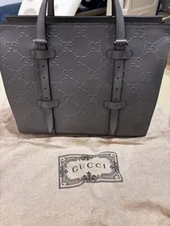 GUCCI GGエンボスレザー グレー トートバッグのサムネイル