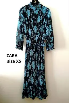 ZARA ザラ 花柄マキシワンピース プリーツワンピース