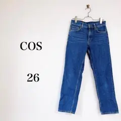 COS（26）テーパードデニムパンツ　クロップド　ブルー　コットン100％のサムネイル