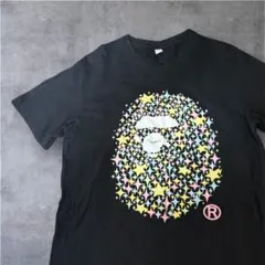 スター柄 Tシャツ ブラック XL