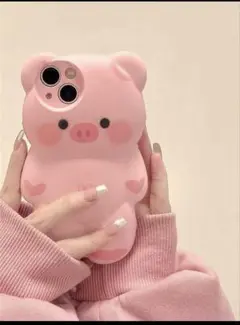 iPhone 15 対応可愛いブタ柄スマホケース