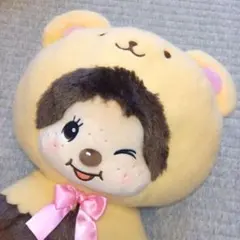 モンチッチくまさんケープBIGぬいぐるみ　イエロー