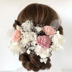 【TP】 ドライフラワー　髪飾り　ピンク　結婚式　成人式　前撮り　ドレス　振袖