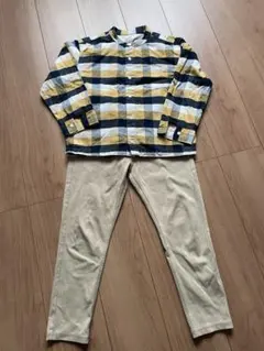 無印良品 セットアップ 130 チェックシャツ レギンス パンツ キッズのサムネイル