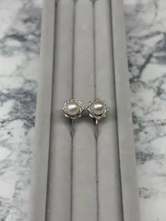 美品 アコヤ真珠 本真珠 パール イヤリング 5.3mm SILVER