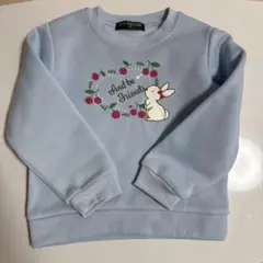 ウサギデザイン トレーナー 110サイズ 水色