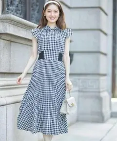 ♡ tocco closet ♡ りぼん付き フリルギンガムチェックワンピース