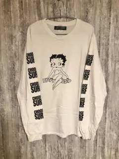 ベティー betty boop 長袖Tシャツ 白色 ホワイト プリント 古着