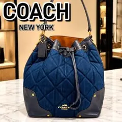 デニム✨秋冬✨COACH✨コーチ✨ショルダーバッグ✨キルティング✨ハンドバッグ✨