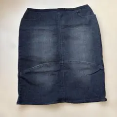 Jour férié ダークデニム ひざ丈スカート