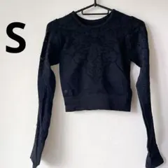 ✨美品✨ FILA 黒 長袖 クロップドトップス ブラック 透け感 ギャル