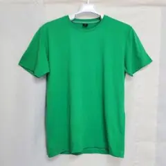 UNIQLO メンズ 半袖 無地 クルーネック Tシャツ グリーン S表記