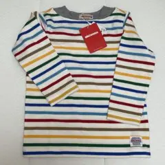 【新品 タグ付】ミキハウス 重ね着風 ボーダー 長袖Tシャツ 90cm