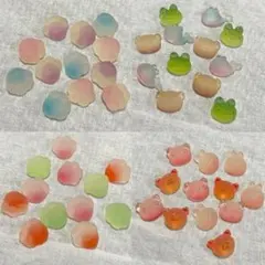 ❤️ デコパーツ ❤️48個 まとめ売り アニマル 花 ミックス 肉球 動物