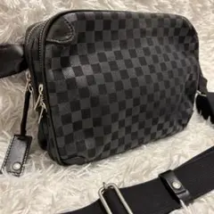 【良品】エルゴポック ショルダー バッグ ボディバッグ　チェック柄　日本製のサムネイル