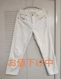 Lee ホワイト ストレートデニムパンツ