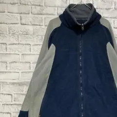 コロンビア　フリースジャケット　ネイビーL ロゴ刺繍アウトドア0213