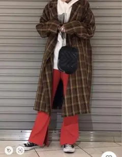 JEANASIS チェック柄 チェスターコート ロングコート