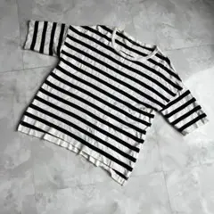 piccin ピッチン Tシャツ 半袖 ボーダー 白黒 ブラック ホワイト Mのサムネイル