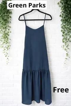 【美品】グリーンパークス yelibare キャミワンピース フリル黒Fのサムネイル